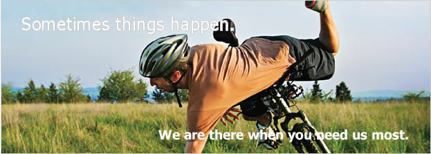biker falling promoting disability insurance